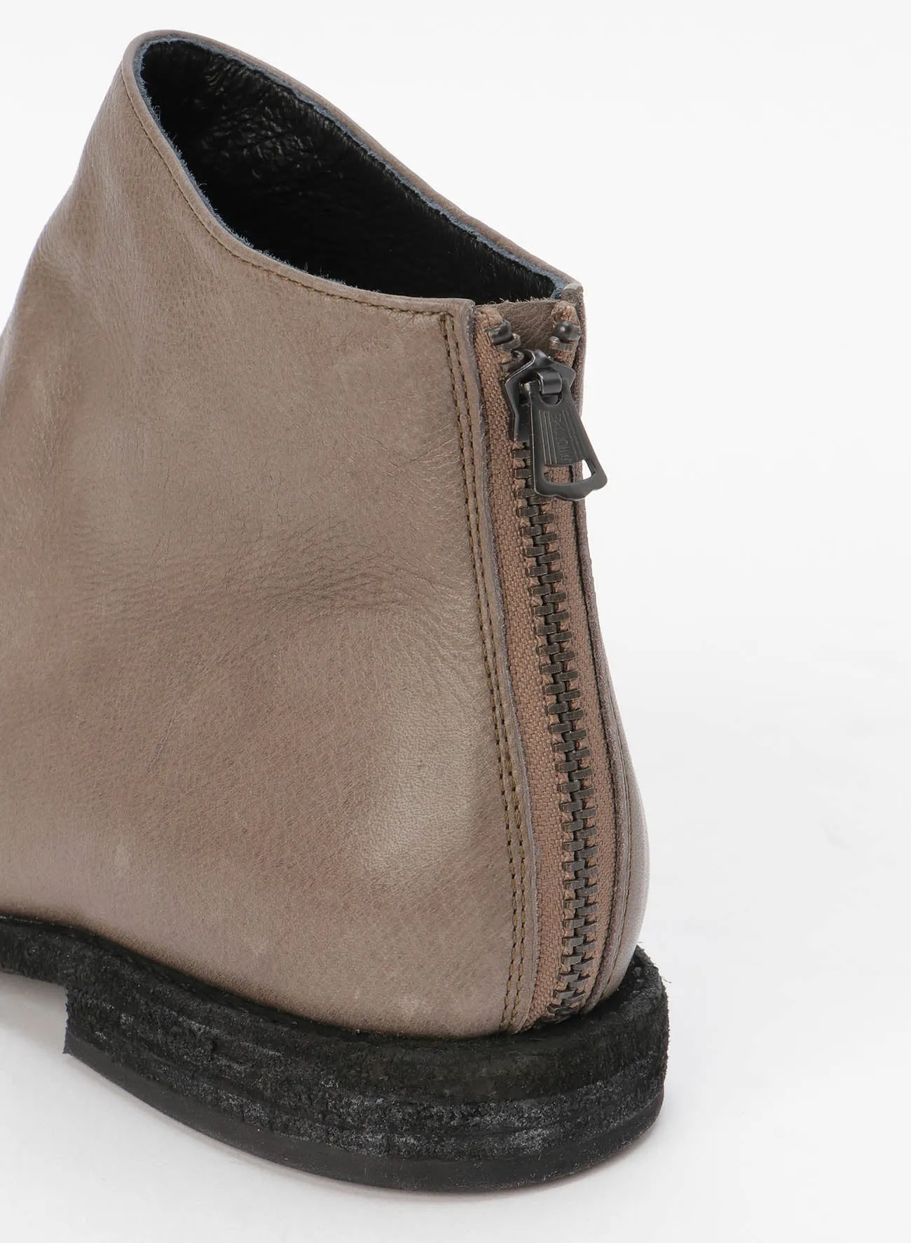 SOFT LEATHER LOW CUT BOOTS WITH BACK ZIPPER