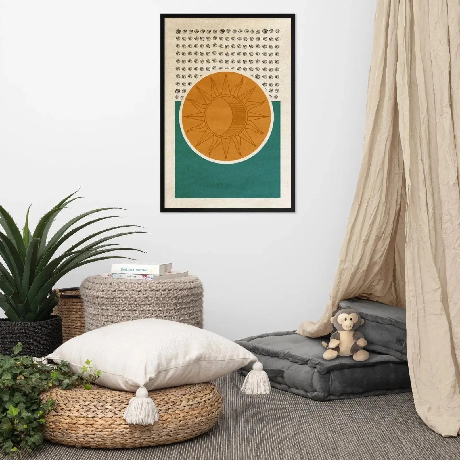 Solar Harmony – Mid-Century Modern Framed Poster
