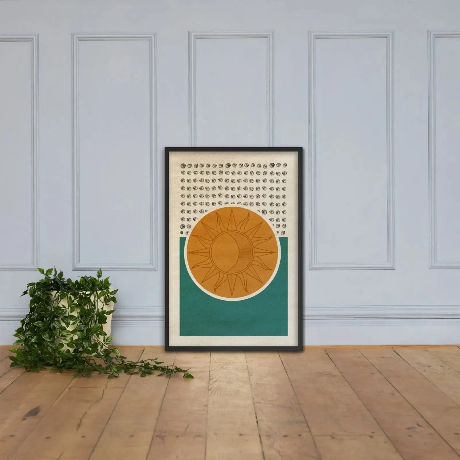 Solar Harmony – Mid-Century Modern Framed Poster