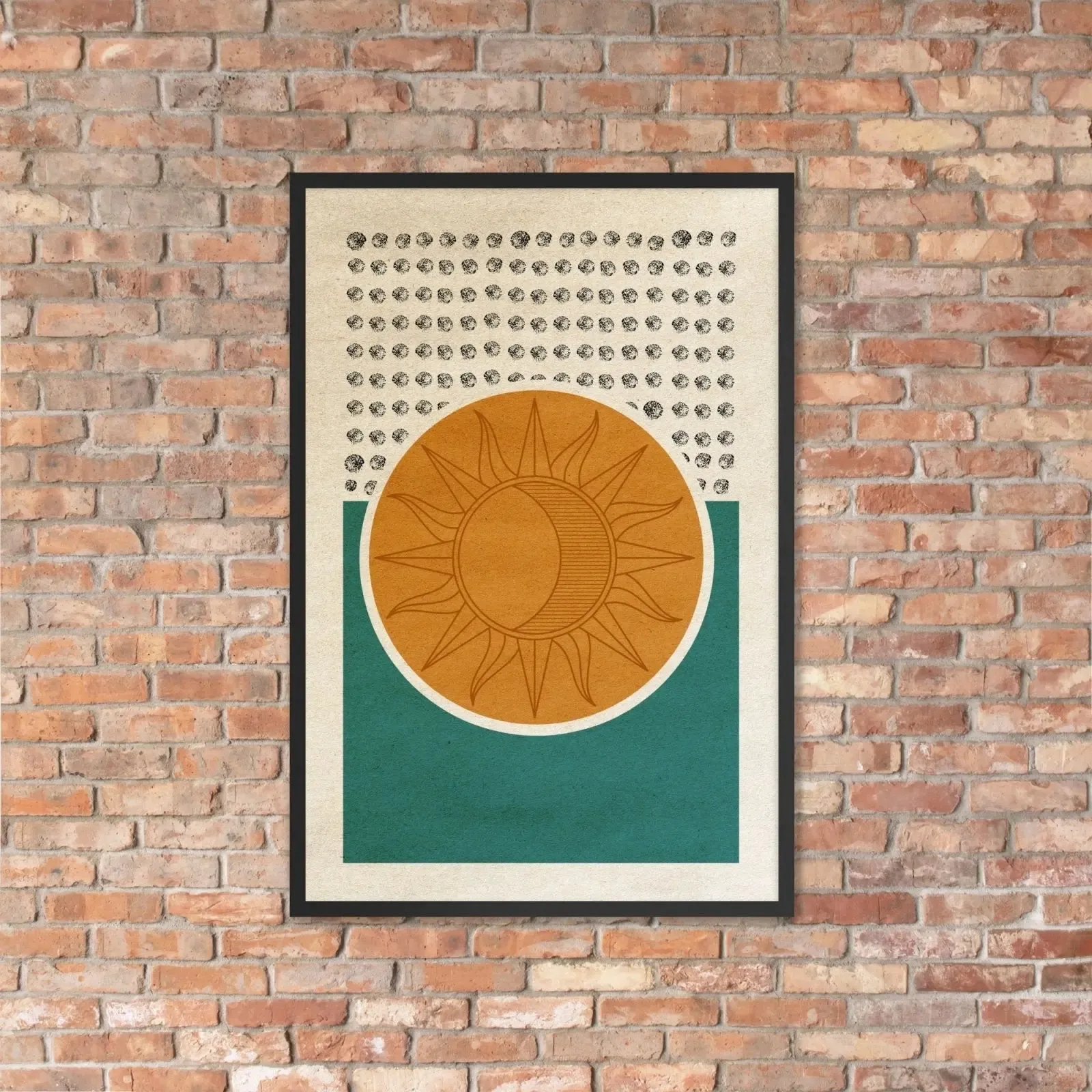 Solar Harmony – Mid-Century Modern Framed Poster