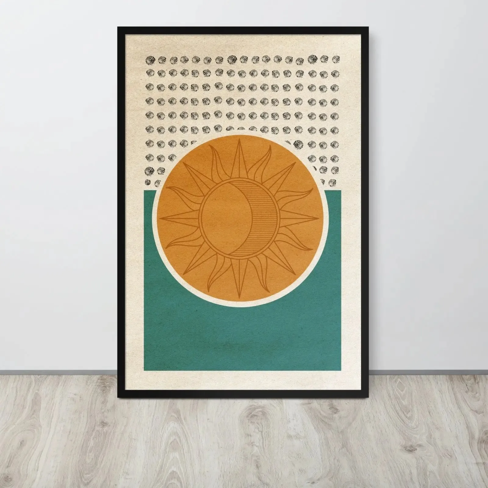 Solar Harmony – Mid-Century Modern Framed Poster