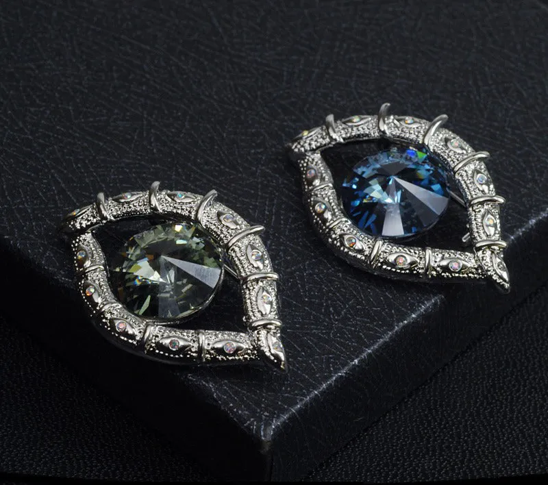 Sparkling Rhinestones Evil Eye Brooch Evil Eye Pin For Men Women