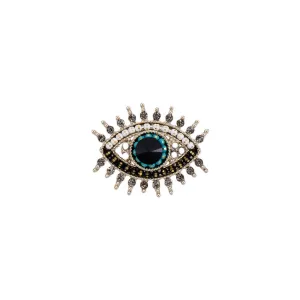 Sparkling Rhinestones Evil Eye Protection Pin Brooch