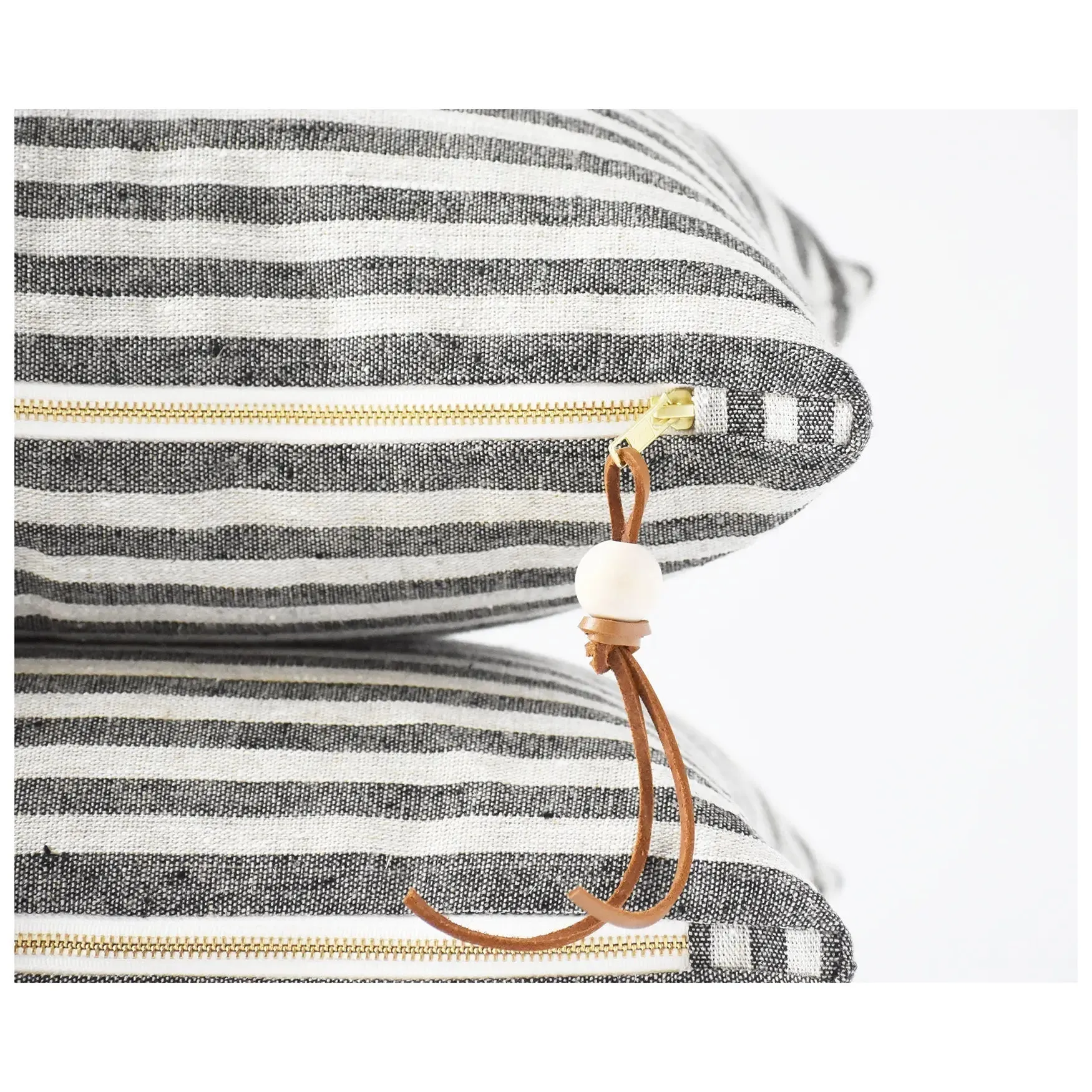 Striped Linen Lumbar Pillow