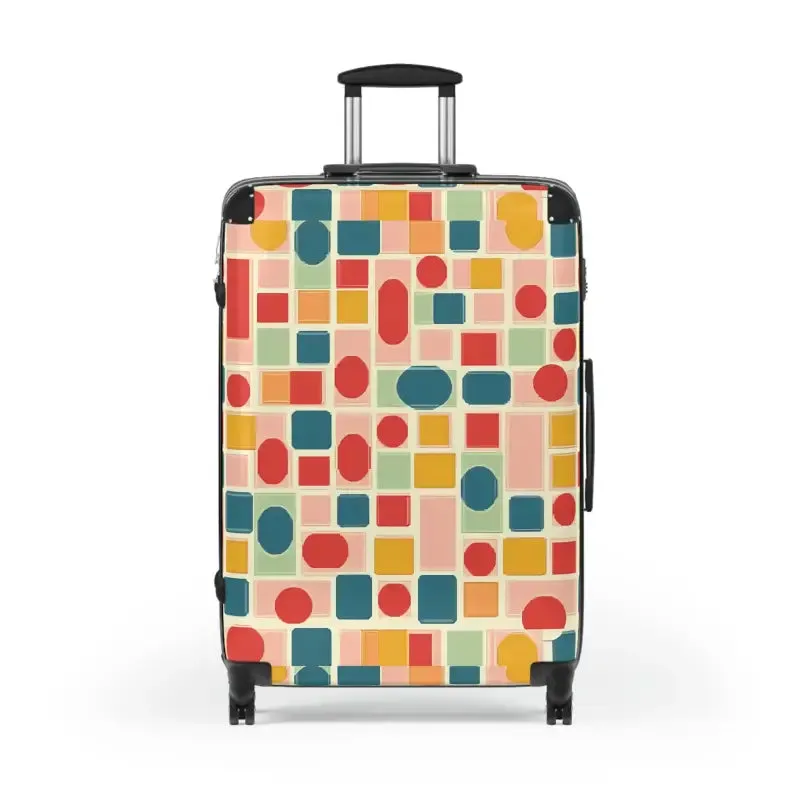 Stylish Travel with Colorful Geometric Pattern Suitcase