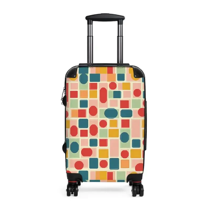 Stylish Travel with Colorful Geometric Pattern Suitcase