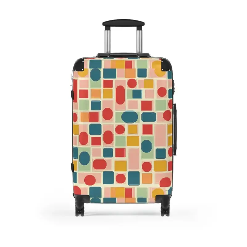 Stylish Travel with Colorful Geometric Pattern Suitcase