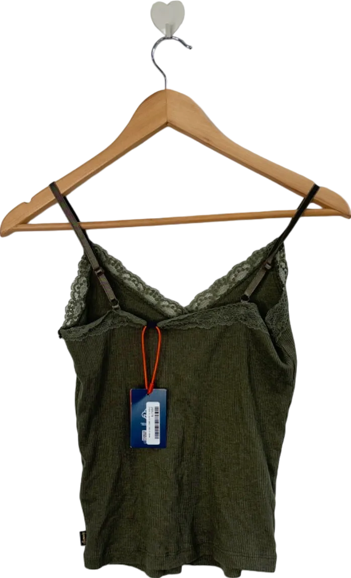 Superdry Olive Green Lace Trim Camisole S/M
