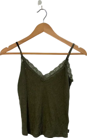 Superdry Olive Green Lace Trim Camisole S/M