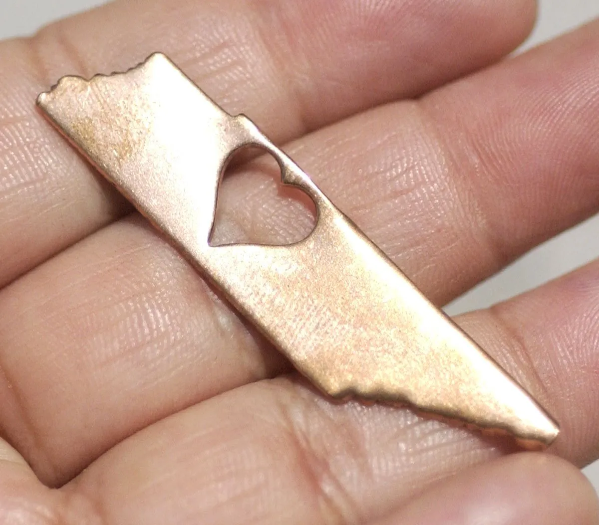 Tennessee State with Heart Perfect Cutout Blanks for Enameling Metalworking Stamping Texturing Blank Variety of Metals - 4 pieces