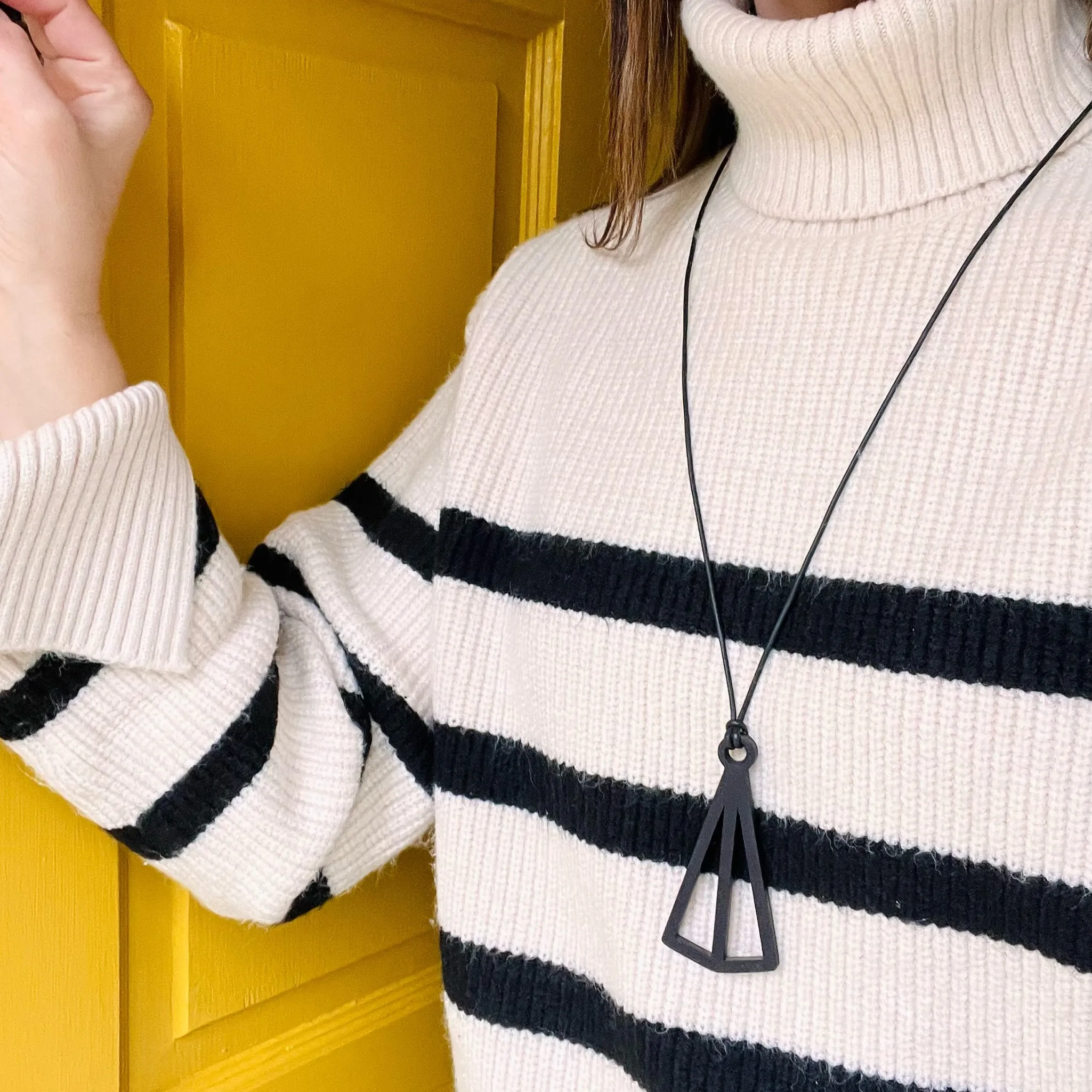 The Pyramid Pendant in Black Aluminum by Local Artist