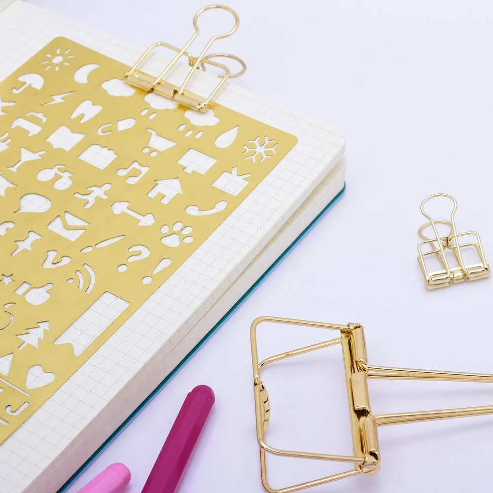 tibetara 40*19*5mm Simple metal Binder Clip Stencil Clip Frame Clip for Traveler's Notebook Metallic Green 10pcs