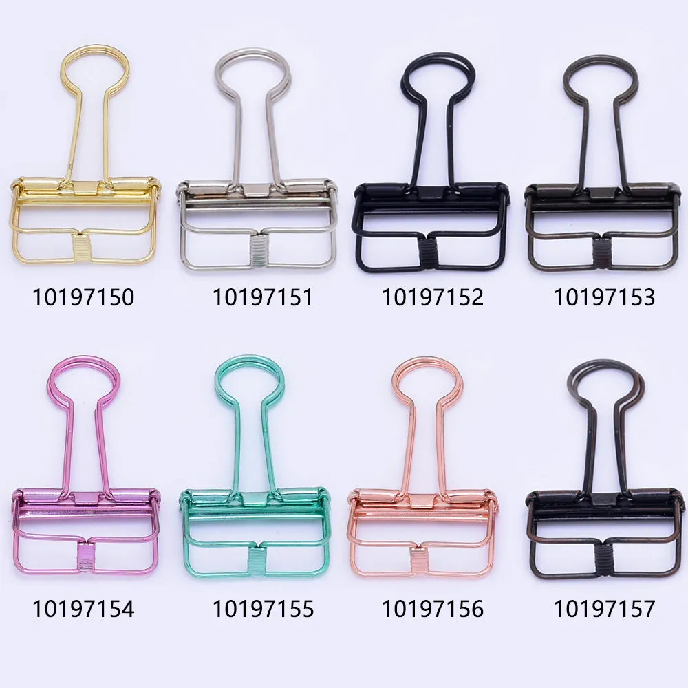 tibetara 40*19*5mm Simple metal Binder Clip Stencil Clip Frame Clip for Traveler's Notebook Metallic Green 10pcs
