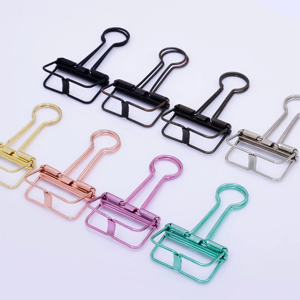 tibetara 40*19*5mm Simple metal Binder Clip Stencil Clip Frame Clip for Traveler's Notebook Rose Gold 10pcs