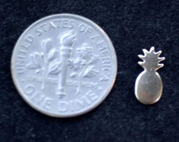 Tiny metal Pineapple Blanks, Mini Pineapples