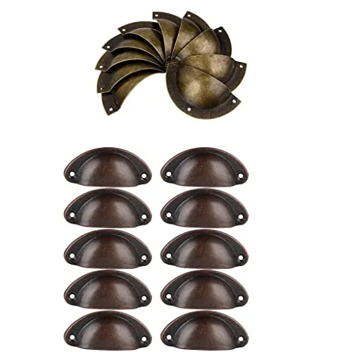 Tiny Store 20Pcs Bronze Cabinet Cup Handles Door Knob Wardrobe Drawer Pulls Cup Handles