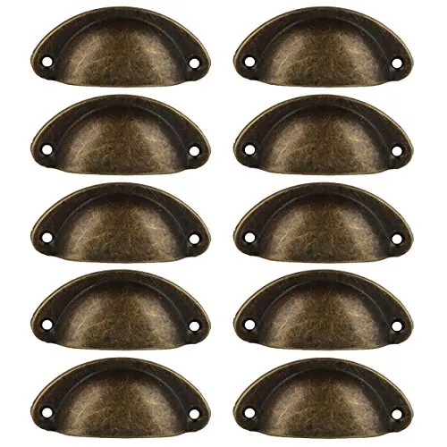 Tiny Store 40Pcs Bronze Door Cabinet Knob Wardrobe Drawer Shell Pull Handles Cup Handle