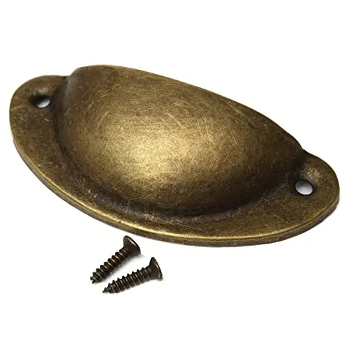 Tiny Store 40Pcs Bronze Door Cabinet Knob Wardrobe Drawer Shell Pull Handles Cup Handle