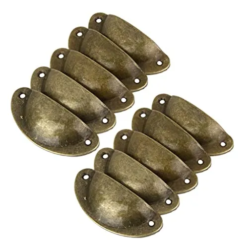 Tiny Store 40Pcs Bronze Door Cabinet Knob Wardrobe Drawer Shell Pull Handles Cup Handle