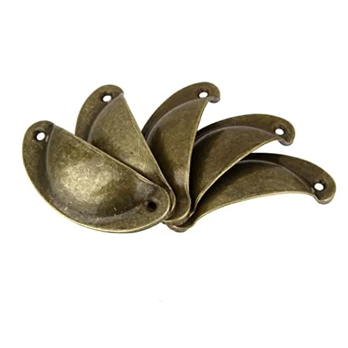 Tiny Store 40Pcs Bronze Door Cabinet Knob Wardrobe Drawer Shell Pull Handles Cup Handle