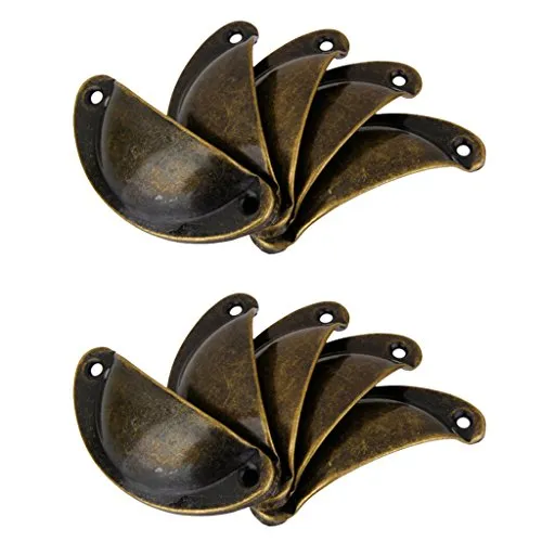 Tiny Store 40Pcs Bronze Door Cabinet Knob Wardrobe Drawer Shell Pull Handles Cup Handle