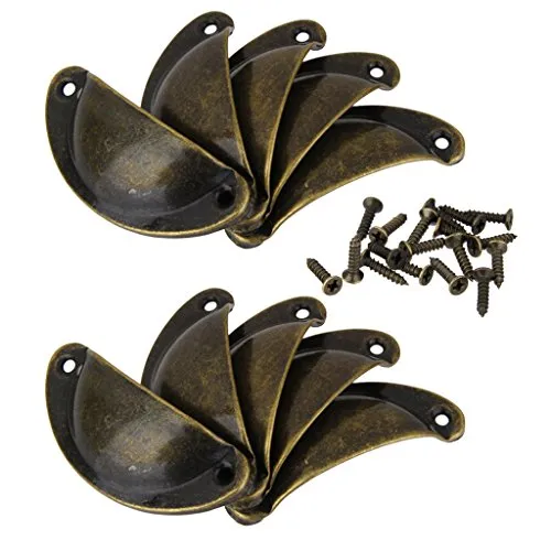 Tiny Store 40Pcs Bronze Door Cabinet Knob Wardrobe Drawer Shell Pull Handles Cup Handle