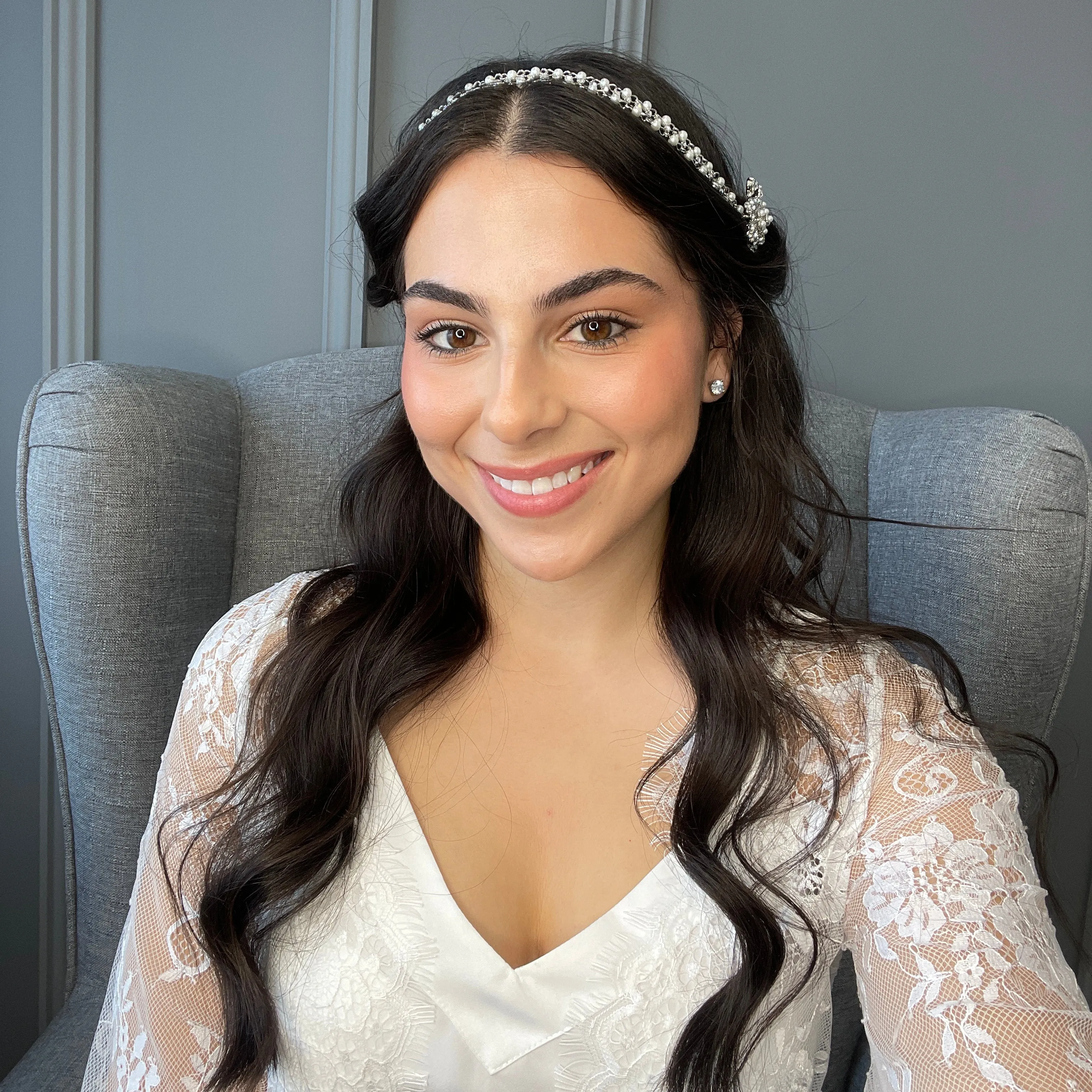 Touquet Crystal Pearl Bridal Hair Vine