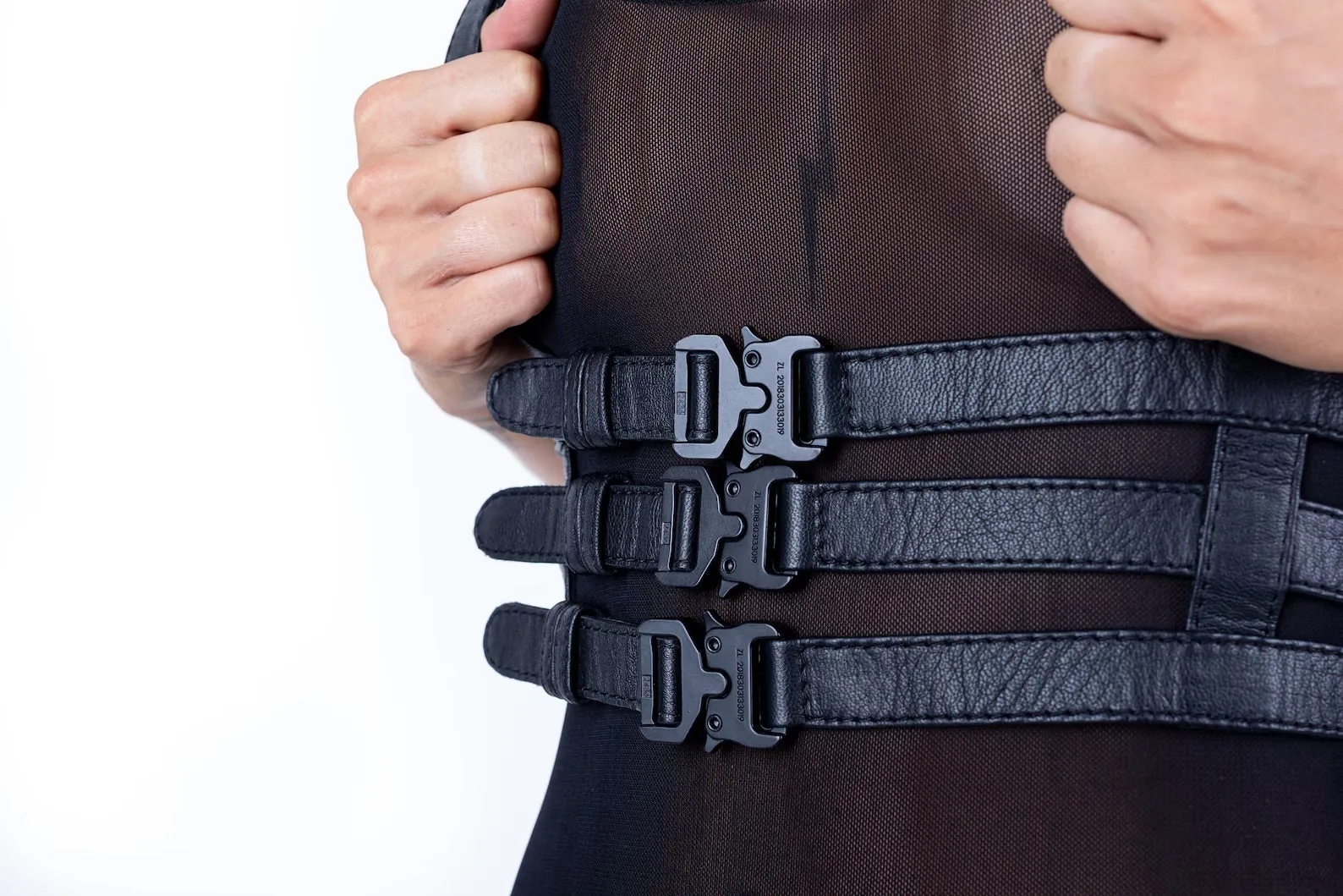 TRIPLE THREAT Black Leather Body Harness