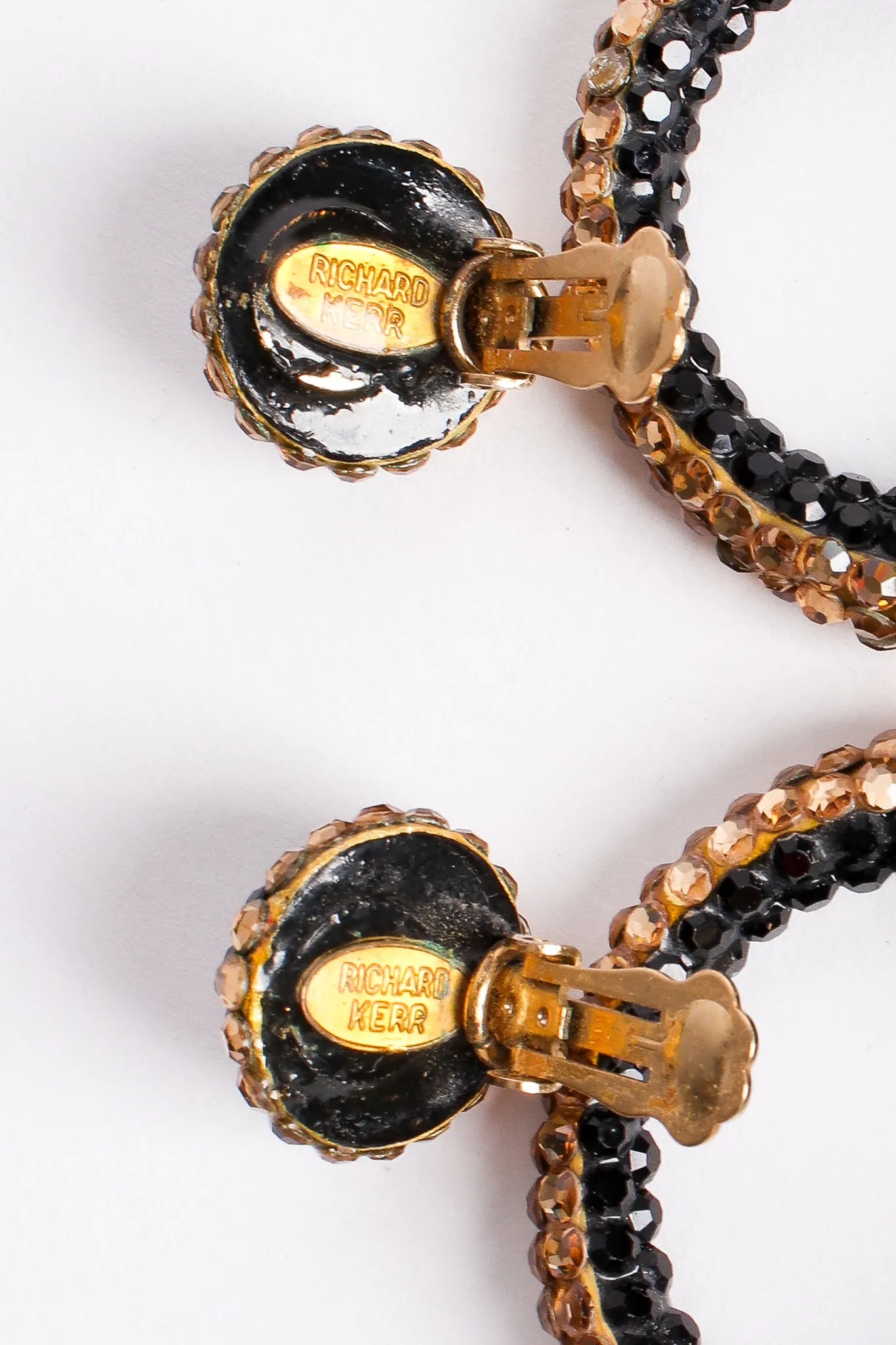 Two-Tone Rhinestone Hoop Earrings