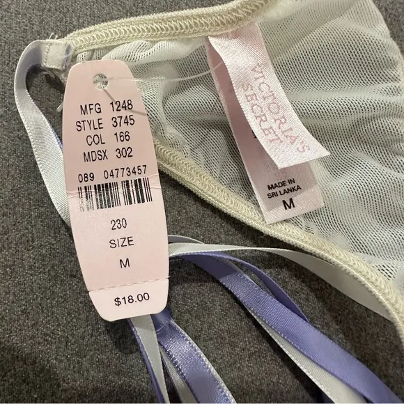 Victoria’s Secret Y2K Floral Lace Thong with Ribbon Ties