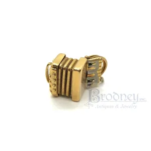 Vintage 14kt Gold and Enamel Accordion Charm