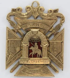 Vintage 1931 10K Gold Masonic Fraternal Enamel Purple Heroes Pendant Badge