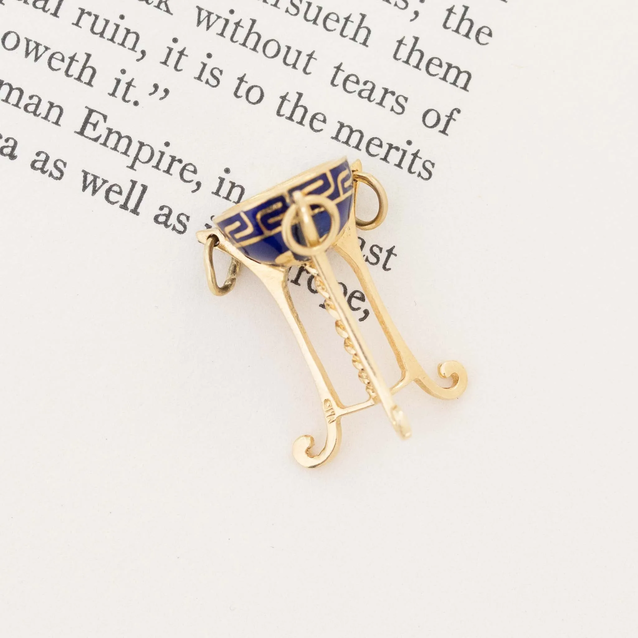 Vintage Ancient Enamel Basin Charm
