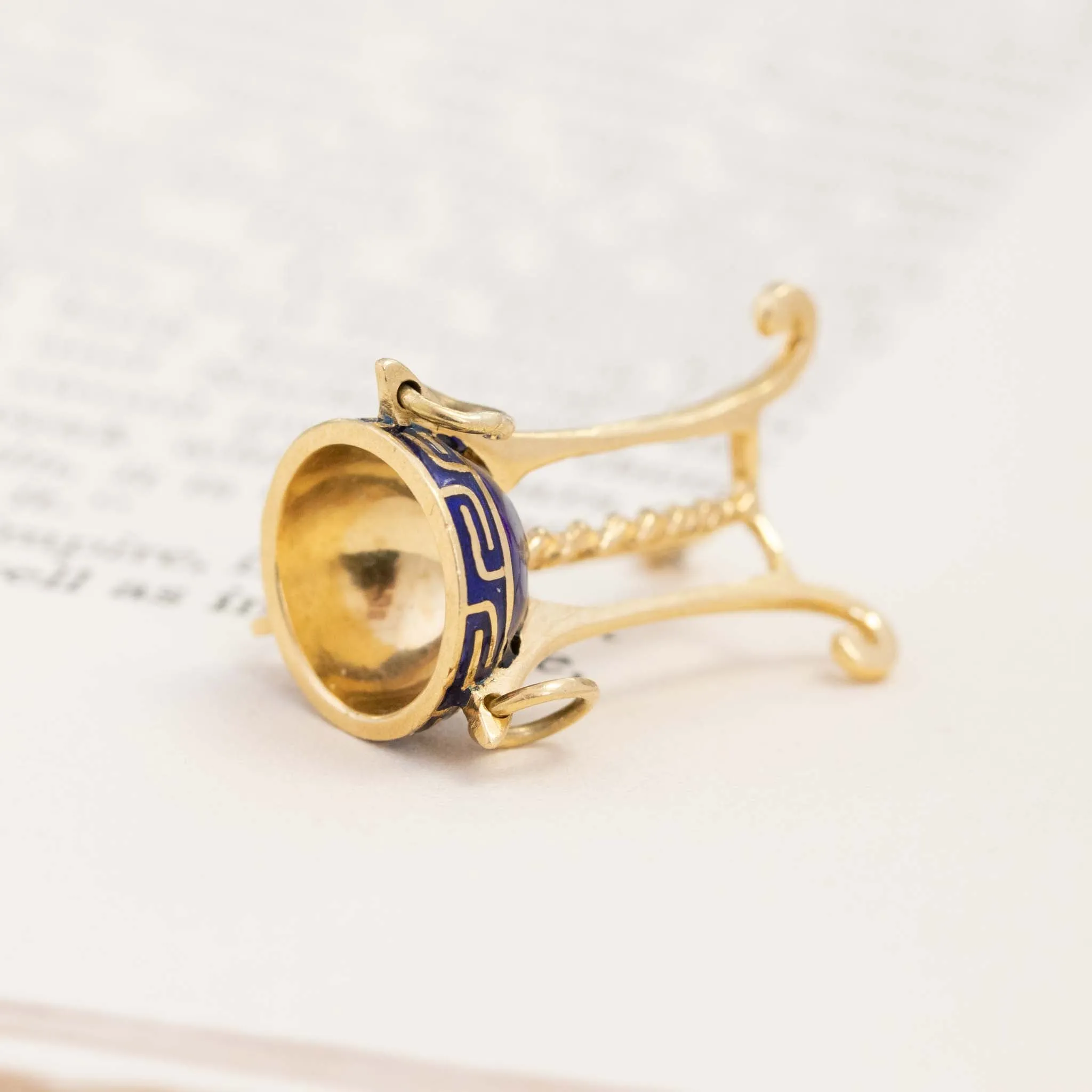Vintage Ancient Enamel Basin Charm