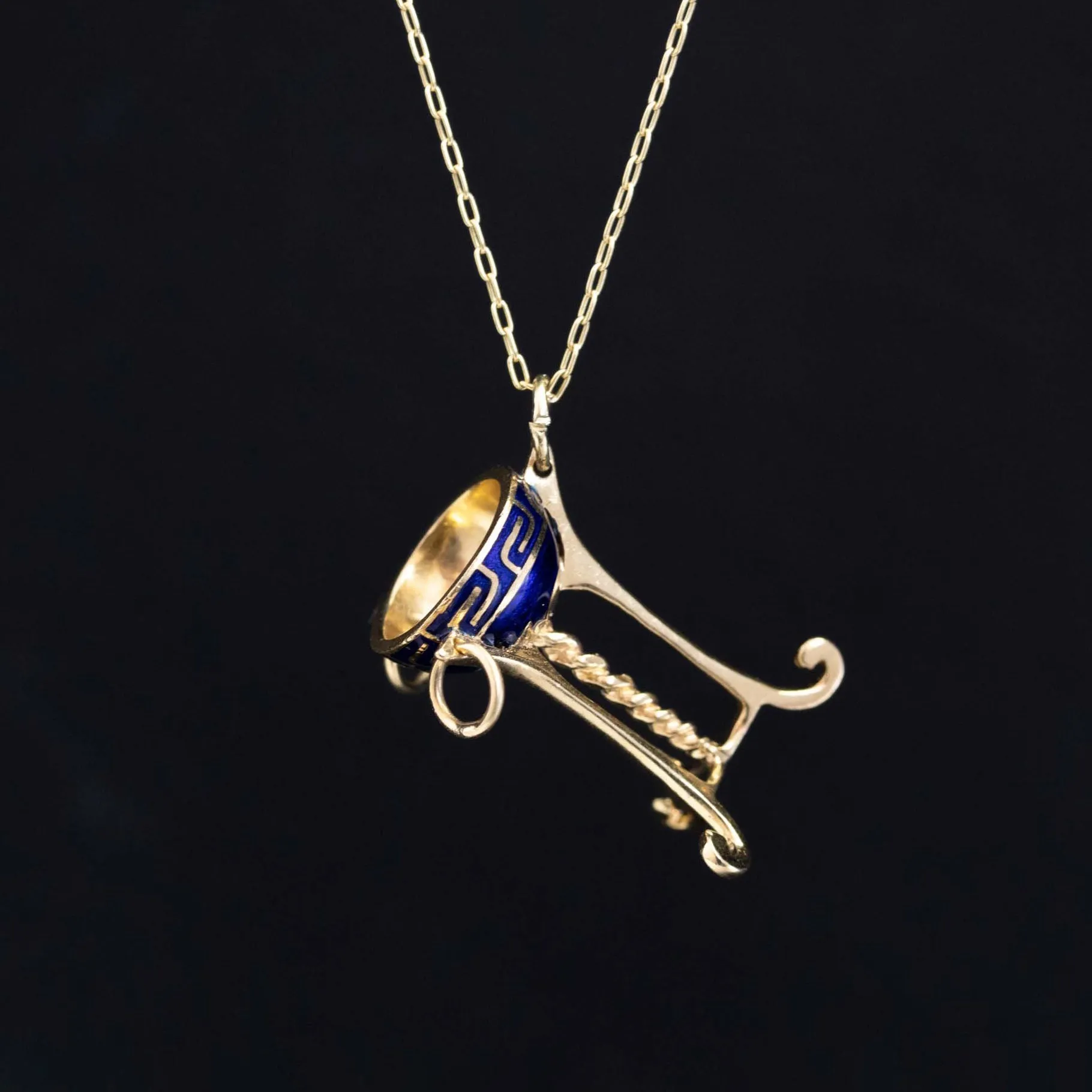 Vintage Ancient Enamel Basin Charm