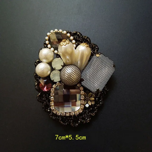 Vintage Baroque Court Wind Badge Fringe Brooch Fabric Knitting Bow Drill Coat Sweater Accessories For Woman
