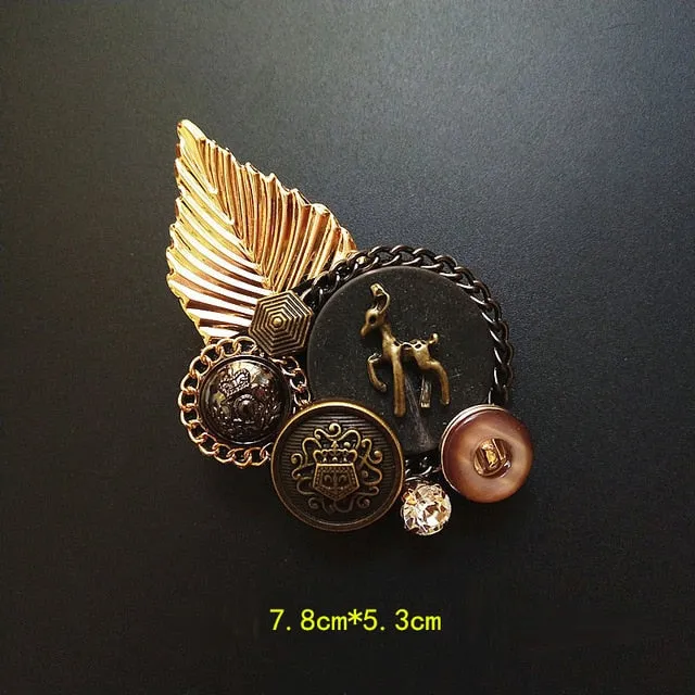 Vintage Baroque Court Wind Badge Fringe Brooch Fabric Knitting Bow Drill Coat Sweater Accessories For Woman