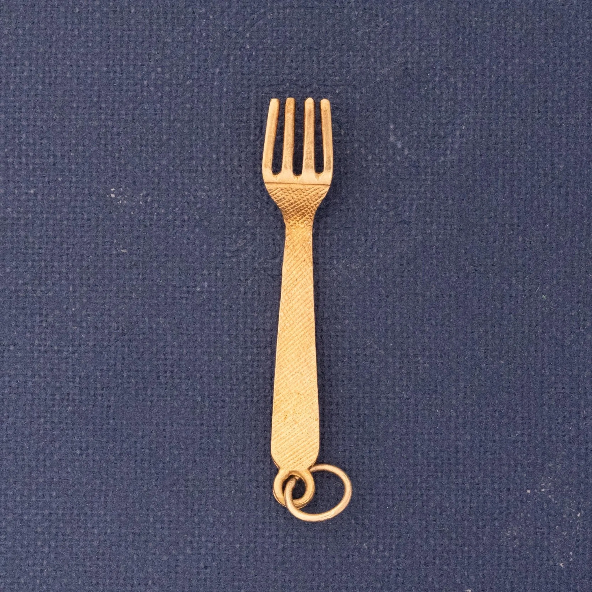 Vintage Blue Enamel Fork Charm