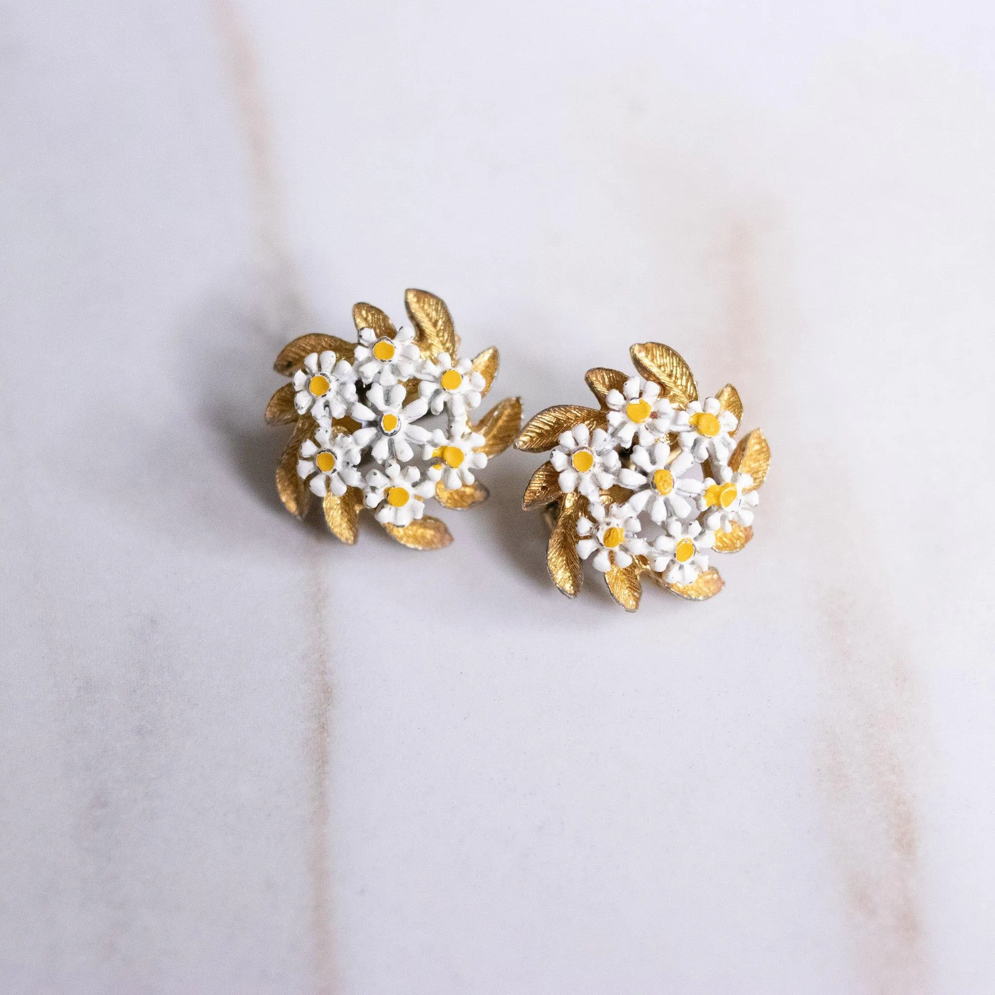 Vintage Daisy Pinwheel Earrings