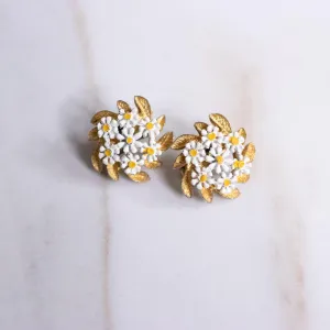 Vintage Daisy Pinwheel Earrings