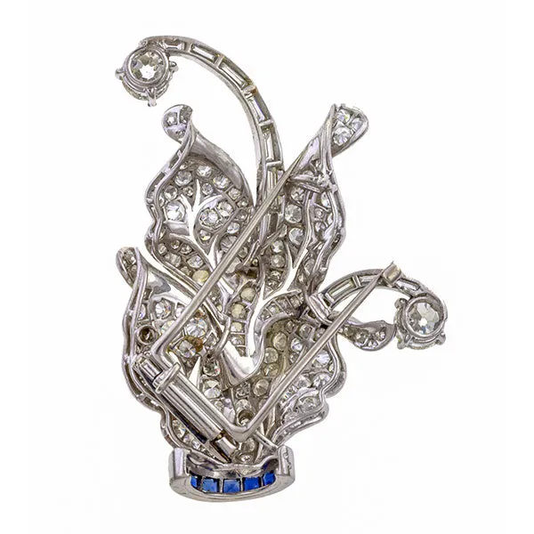Vintage Diamond & Sapphire Brooch