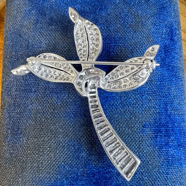 Vintage Diamond Leaf Brooch
