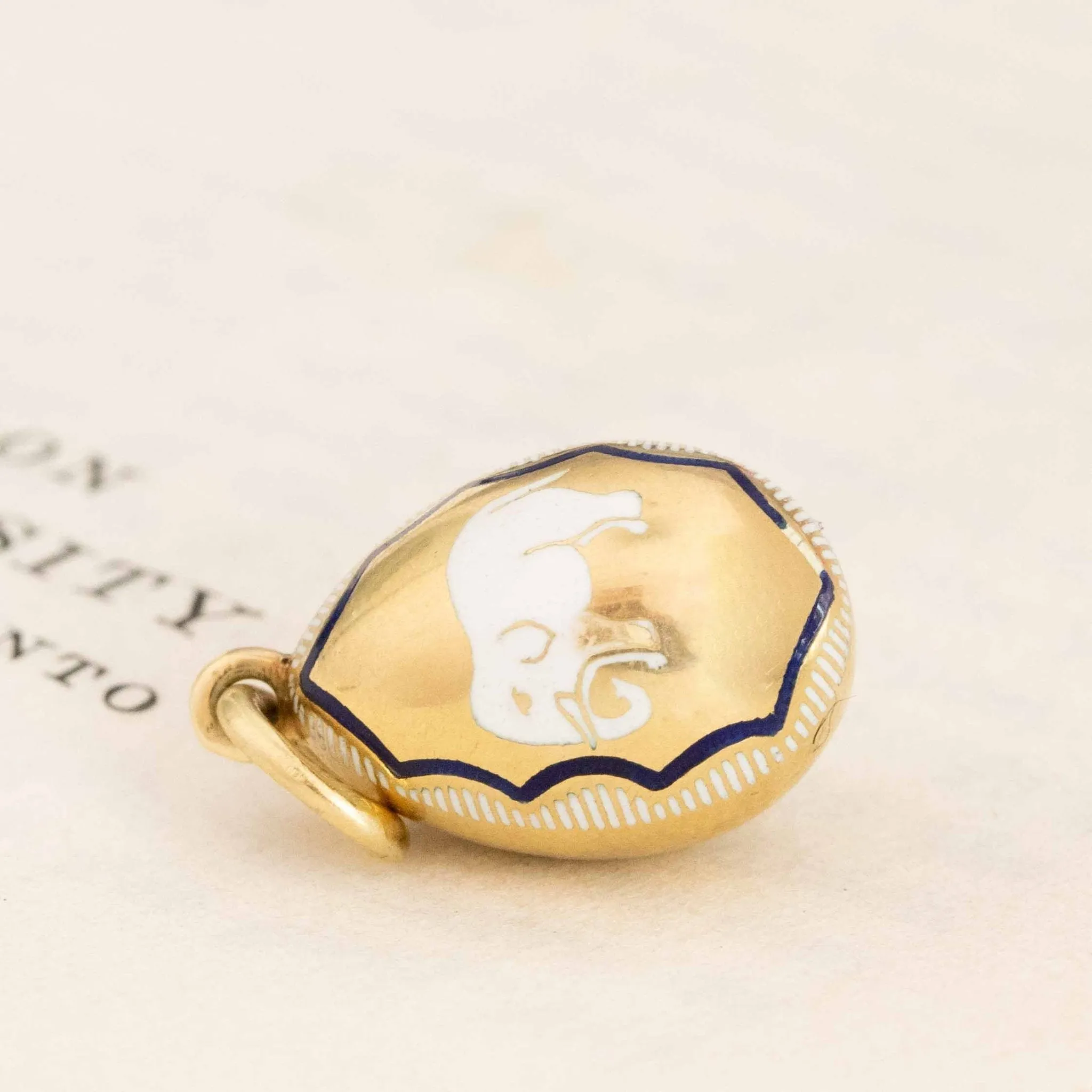 Vintage Elephant Enamel Egg Charm/Pendant