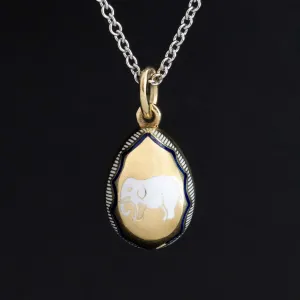 Vintage Elephant Enamel Egg Charm/Pendant