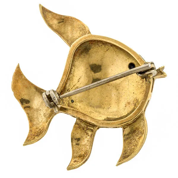 Vintage Enamel Fish Pin