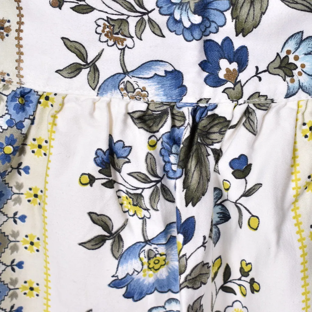 Vintage Floral Blue Reversible Apron