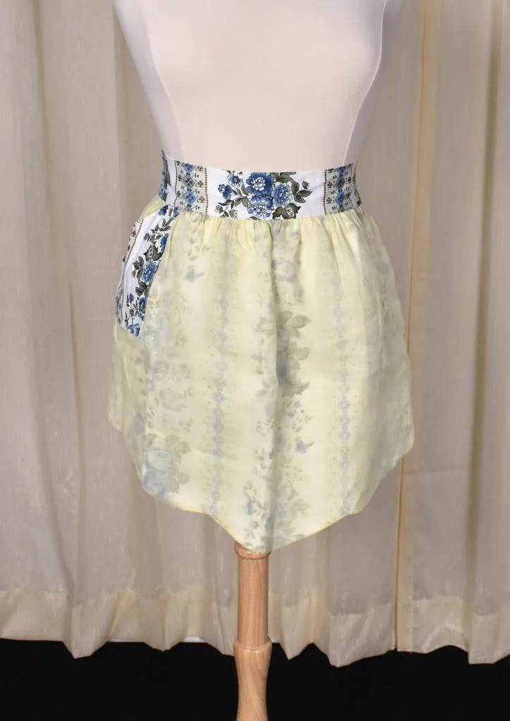 Vintage Floral Blue Reversible Apron