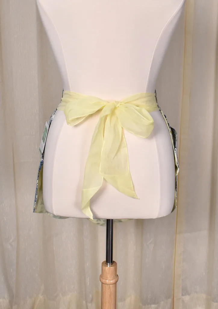 Vintage Floral Blue Reversible Apron