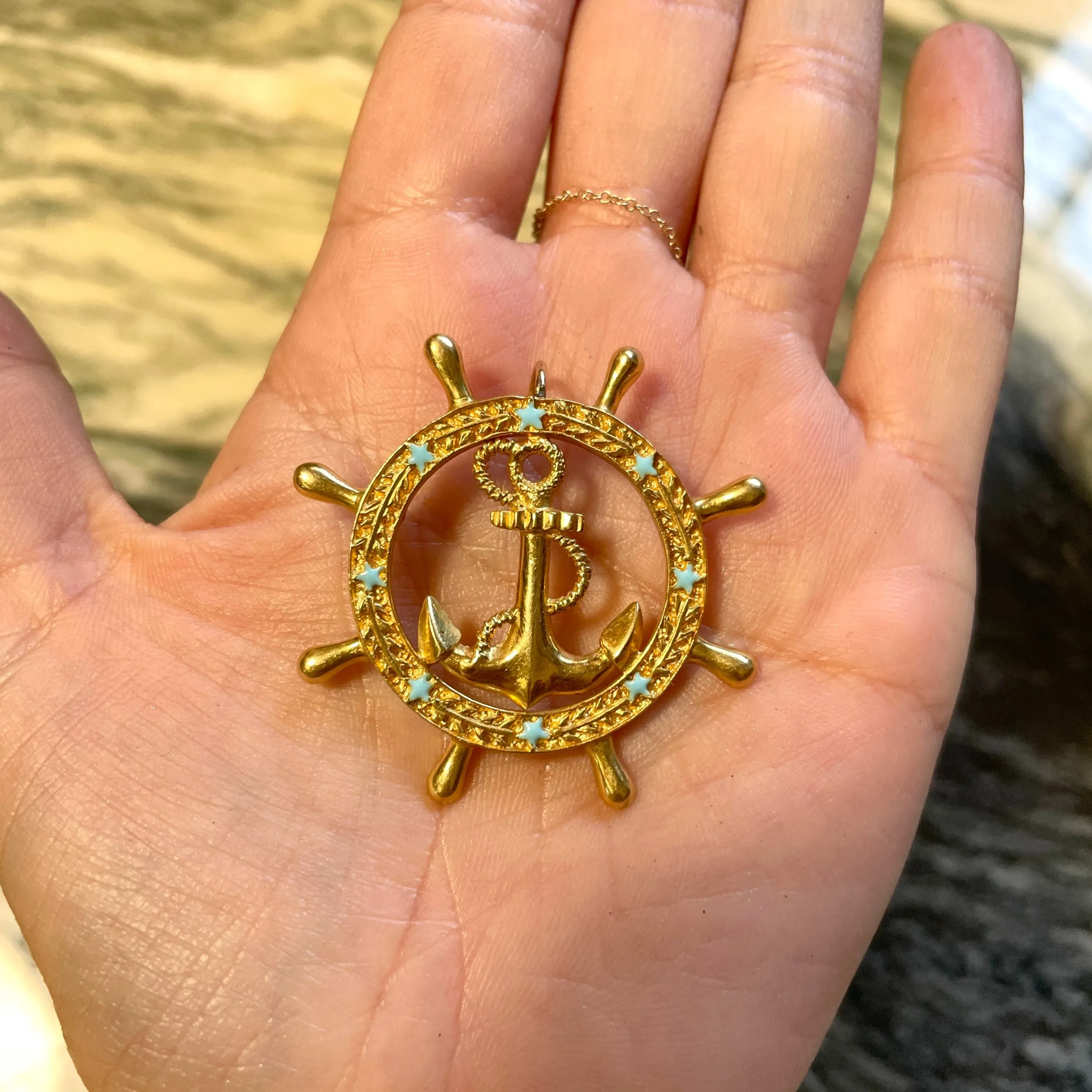 Vintage Italian 18k Nautical Pendant