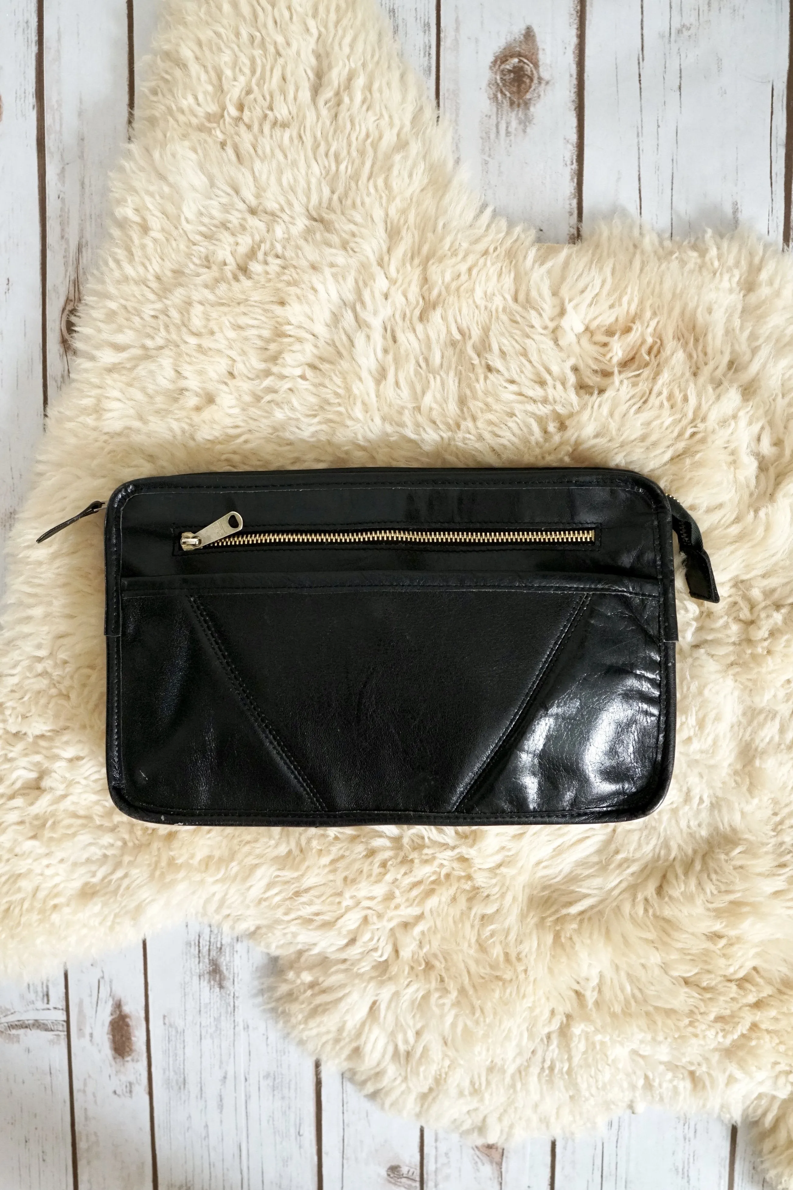 Vintage Minimalist Leather Clutch